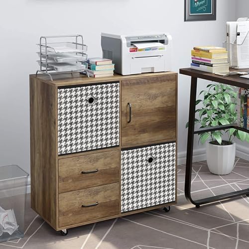 Foldable Storage Cubes Bins ,11 Inch Cloth Storage Cube Fabric Storage Box Cubes Organizer Baskets with Dual Handles for Home Organizer Set of 6 (Houndstooth) - Image 5
