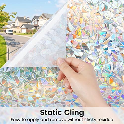DOWELL Stained Glass Window Privacy Film, Rainbow Window Cling, Clear - Image 4