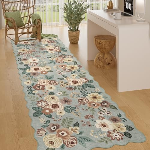 DUKINO 2x10 Runner Rug for Hallway, Washable Kitchen Rugs, Sage Green - Image 2