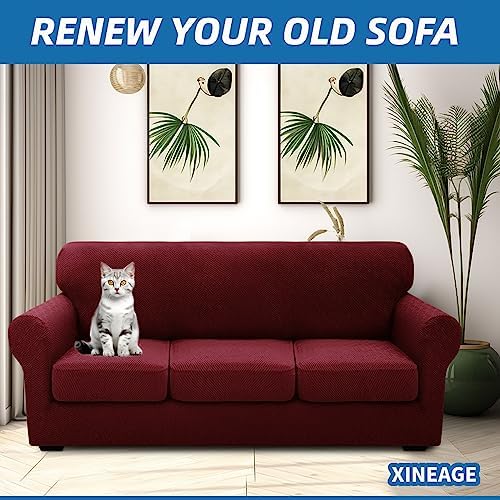 XINEAGE 4-Piece Stretch Sofa Cover, Washable Couch Covers for Dog - Image 4