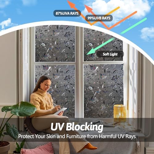 NINETREX Window Privacy Film, Static Cling Grayish Black, 35.4"x78.7" - Image 2