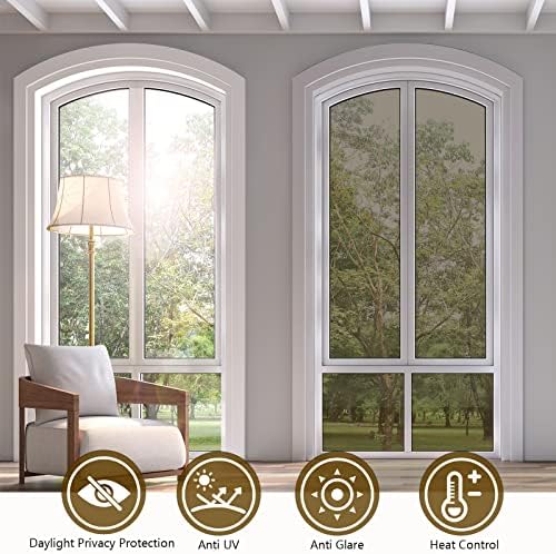 KESPEN Window Privacy Film One Way Static Cling Tint, Brown, 35.4InX32.8Ft - Image 5