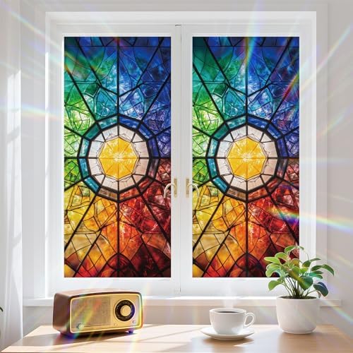 Window Privacy Film Frosted Glass Window Sticker Window Film Static Glass Cling Tint Non-Adhesive for Home Door Decorative Frosting Cover 17.5 X 39.3 inch by BVBOX