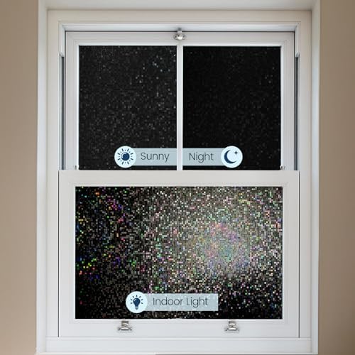 KESPEN Mosaic Rainbow Stained Window Privacy Film, Blackout, 35.4In X 6.5Ft - Image 4