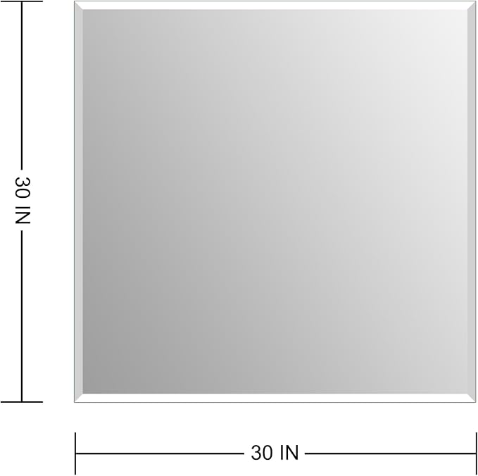 Bathroom Mirror for Over Sink 30x30 Inch Frameless Wall Mirror Beveled Edge - Image 4