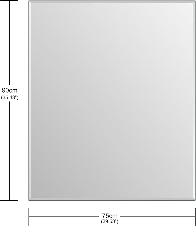 Bathroom Mirror for Over Sink 36x30 Inch Frameless Wall Mirror Beveled Edge - Image 4