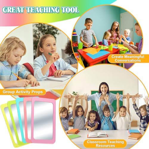Dandat 10 Pcs 6x4 Shatter Proof Unbreakable Kids Mirrors, Fresh Colors - Image 5