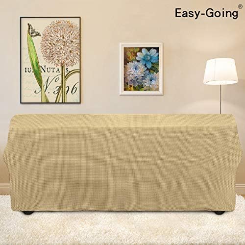 Easy-Going Stretch 4 Seater Oversized Sofa Couch Cover Beige - Image 3