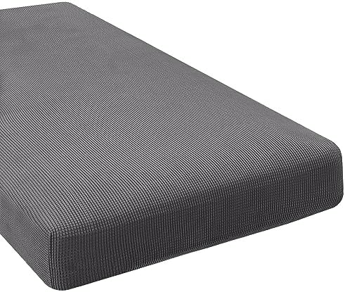 H.VERSAILTEX Super Stretch Individual Chaise Cover Sectional Couch Covers for L Shaped Sofa Both Left/Right Featuring Thick Jacquard Textured Twill Fabric (1 Piece Chaise Cover, Grey) by HVERSAILTEX