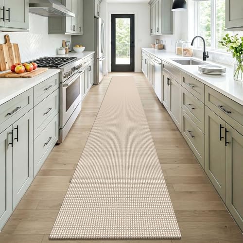KOZYFLY Braided 2x16 Runners Rugs for Hallway, Extra Long Washable Runner Rug, Woven Non Slip Kitchen Runner, Cotton Entryway Rug, Floor Carpet for Entry, Aisle, Hall, Ivory Beige - Image 2