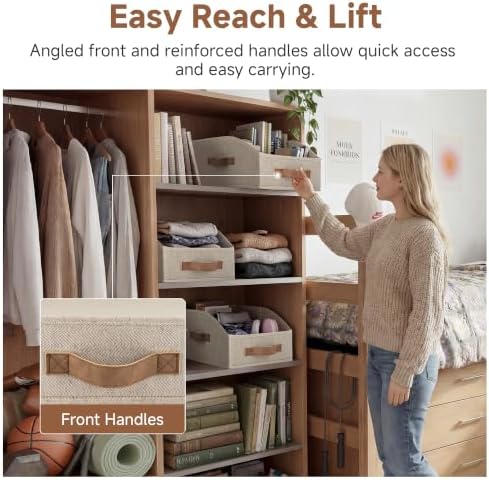 StorageWorks Closet Organizers Trapezoid, Brown and Beige, Medium, 3-Pack - Image 3