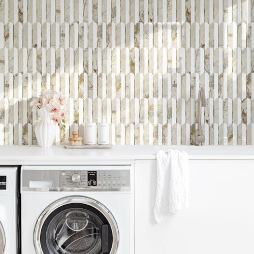 Vamos Tile Peel and Stick Backsplash, Fish Scale, Glossy, 10 pcs - Image 5