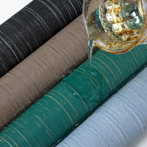 Teal Grasscloth Peel and Stick Wallpaper Texture Contact Paper 15.7" X 120" Self-Adhesive Faux Grasscloth Removable Wallpaper Cabinets Counter Top Liners - Image 3