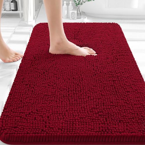 OLANLY Bathroom Rugs 35x24, Extra Soft Absorbent Chenille Bath Rugs by OLANLY