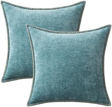 MIULEE Decorative Couch Throw Pillow Covers 20x20 Inch Coastal Aqua Blue - Image 6