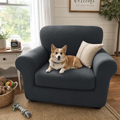 XINEAGE 2-Piece Stretch Armchair Sofa Cover, Washable Couch Covers for Dog - Image 3