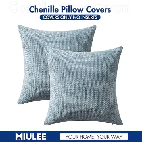 MIULEE Decorative Couch Throw Pillow Covers 18x18 Inch Coastal Blue 2 Pack - Image 7