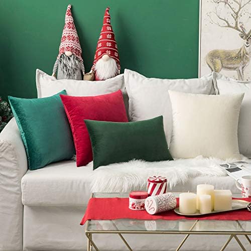MIULEE Velvet Throw Pillow Covers 20x20 Inch Pack of 2 Red - Image 3