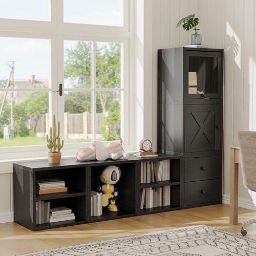 FUSUNBAO DIY Cube Storage Organizer Stackable Cubes for Home Books Clothes Toy -Modular Cubby Storage System-Office Cubical-Bookcase Closet (Black, 1 Layer Cube) - Image 6