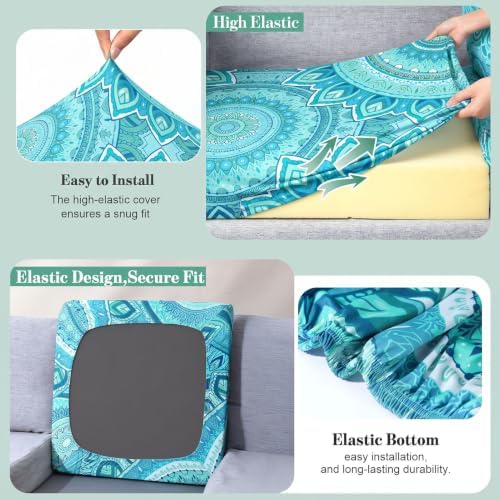 8Pcs Patio Cushion Covers Stretch Outdoor Furniture Protector Slipcovers - Image 4