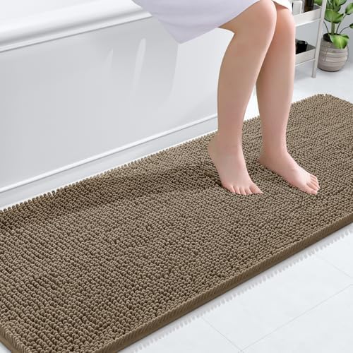 OLANLY Bathroom Runner Rugs 70x24, Extra Soft Absorbent Chenille Bath Rugs by OLANLY