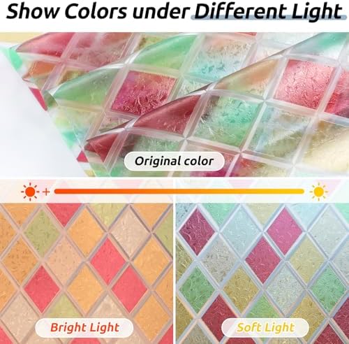 rabbitgoo Window Privacy Film, Stained Glass, Multicolor 17.5" x 118.1" - Image 6