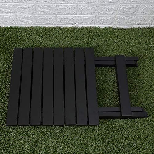 Outdoor Small Table Square Folding Wooden Patio Side Table Set of 2 Furniture Table for Adirondack Chair, Balcony, Porch, No Assembly Required, Black - Image 6