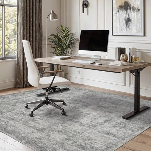 Rugxara Grey 4x6 Area Rug Washable Rug for Living Room Bedroom Office - Image 3