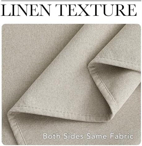 NICETOWN Natural Beige Blackout Curtain 100 inch Wide 100% Light Blocking - Image 5