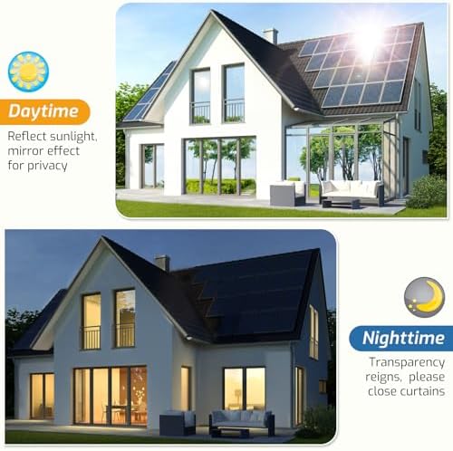 LUTE One Way Window Tint for Home, Window Privacy Film, Silver - Image 3