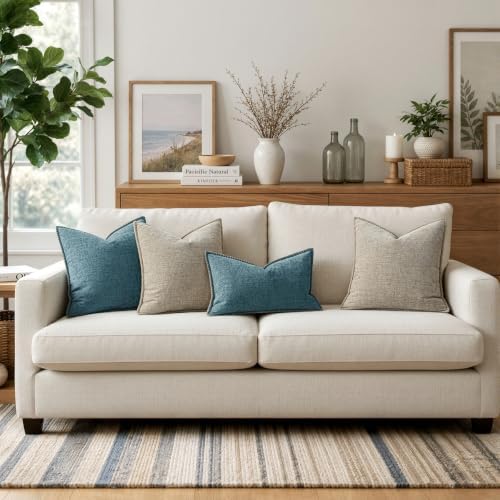 MIULEE Decorative Couch Throw Pillow Covers 20x20 Inch Light Taupe 2 Pack - Image 5