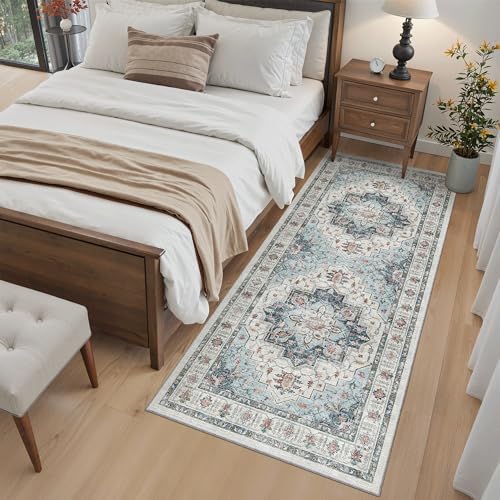 Madane Washable Runner Rug 3x6 Runners for Hallways Non Slip, Blue - Image 4