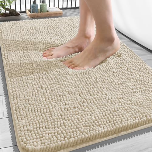 OLANLY Bathroom Rugs 34x21, Extra Soft Absorbent Chenille Bath Rugs by OLANLY
