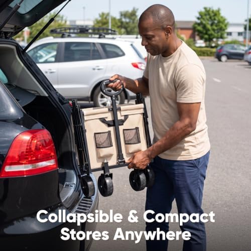 Golabs WA1 Collapsible Folding Wagon Cart, Max 220lb Load, Expands to 100L - Image 4