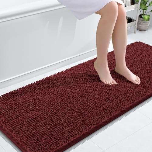OLANLY Bathroom Runner Rugs 59x24, Extra Soft Absorbent Chenille Bath Rugs by OLANLY