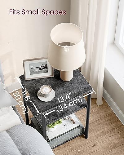 VASAGLE Side Table, Small End Table, Tall Nightstand, Steel Frame - Image 5