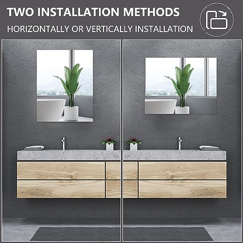16 x 12'' x 4Pcs Glass Wall Mirror Tile Frameless Full Length Mirror - Image 4