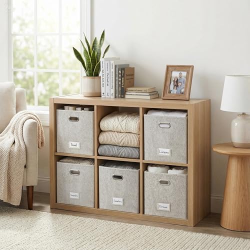 DECOMOMO Felt Storage Bins, 13 inch Cube Storage Bin with Labels - Image 2