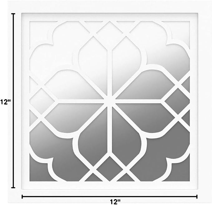 Wocred Set of 2 Mirrors Square Wall Mirror,Gorgeous Rustic Farmhouse Accent Mirror,White Color Entry Mirror for Bathroom Renovation,Bedrooms,Living Rooms and More(12”x12”) - Image 7