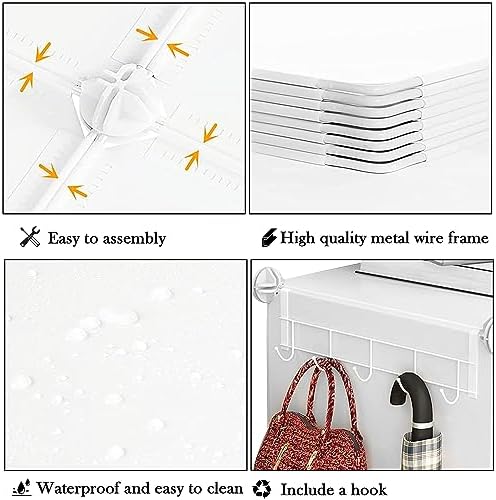 AWTATOS Closet Organizer 8 Cube Storage Shelves, White - Image 6