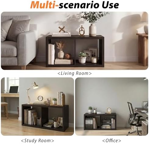 WannabeMyself【2026 Wooden Thick Frame】 2 Cube Storage Organizer with Anti-Tipping Kits, Reversible Open Back Book Shelf,Bookcase for Living Room,Bedroom,Entrance Hall,Office,11.6×24.7×13.1,Chocolate - Image 6