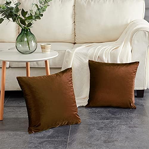 GIGIZAZA Chocolate Velvet Pillow Covers 26 x 26 Pillows Cover Pack of 2 - Image 5