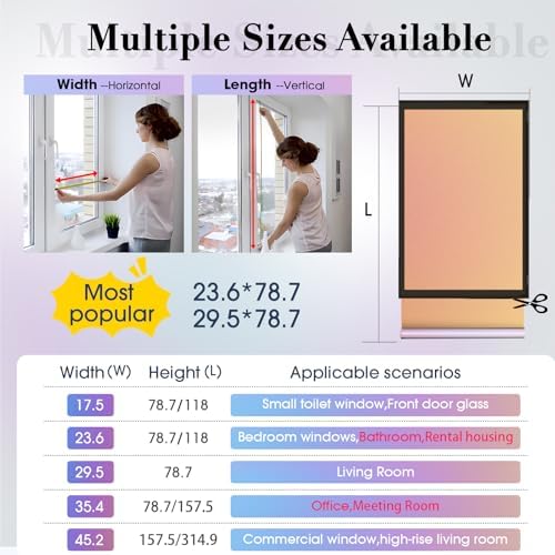 Coavas Stained Glass Window Privacy Film, Rainbow Decorative, 17.5" x 78.7" - Image 5