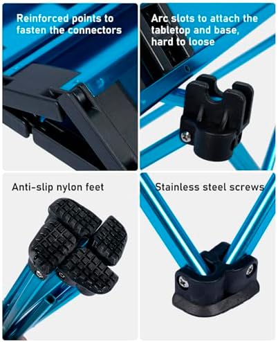 iClimb Ultralight Compact Camping Folding Table (Blue - L) - Image 5