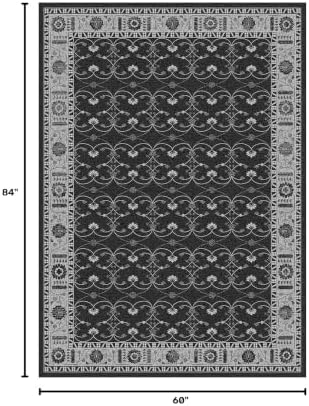 Rugxara Black Rug Area Rugs 5x7, Washable Rugs for Living Room - Image 2