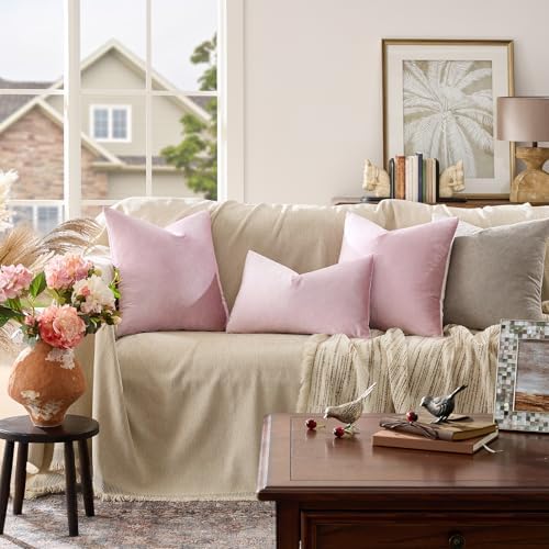 GIGIZAZA Sweet Lilac Velvet Throw Pillow Covers 24x24 Pack of 2 - Image 6