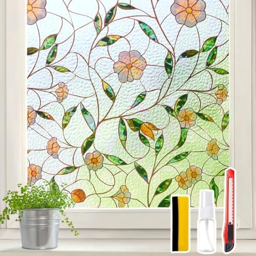 Window Privacy Film Stained Glass 17.5" x 78.7" Static Cling by Unknown