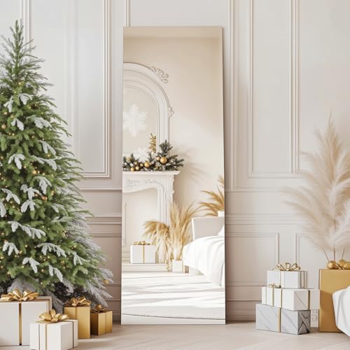 Kosmonia Full Length Mirror 64"x21" Frameless Floor Mirror Distortion Free by Kosmonia