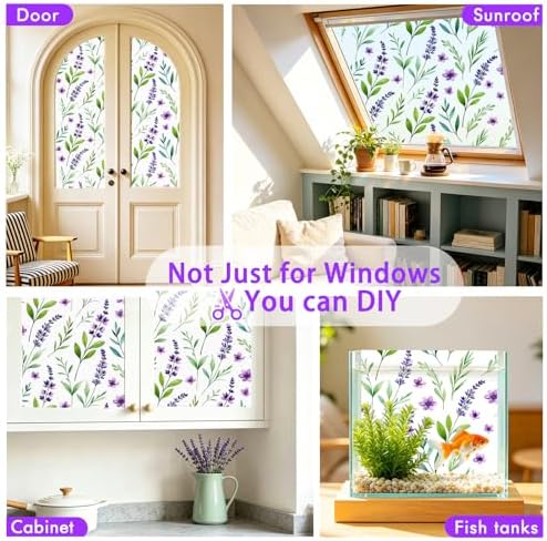 SOMWISE Frosted Window Privacy Film, Decorative Sun Heat Blocking, Anti UV - Image 6