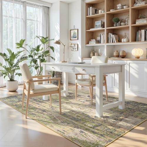 Toneed 4x6 Washable Non Slip Abstract Area Rugs for Bedroom Living Room - Image 4